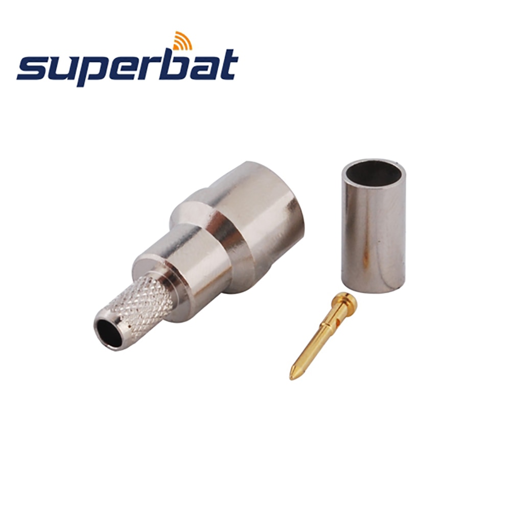 Superbat 10pcs FME Crimp Male Connector for Cable RG58, RG142,RG400,LMR195