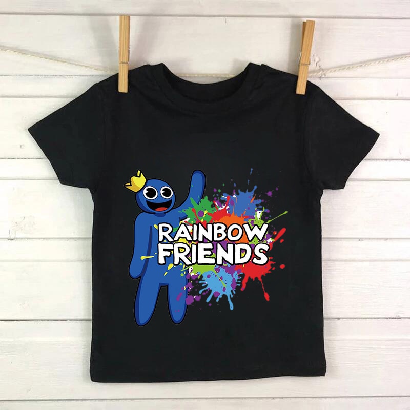 Hot Sale Rainbow Friends Funny Game Cartoon Kids T Shirt Baby Boys Girls Clothes Summer Children Cotton Short Sleeve T-Shirt