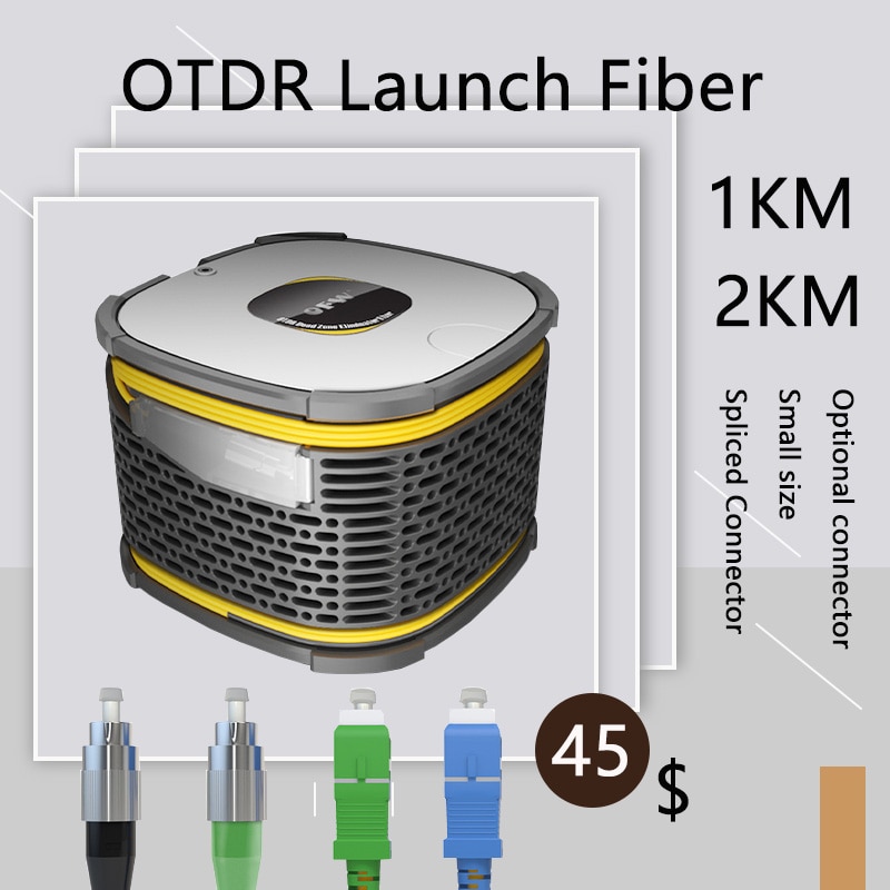 Mini Portable OTDR Launch Cable Box 1KM/2KM OTDR Dead Zone Eliminator SC/FC(APC/UPC) Fiber Rings Optical SM Extension Cable