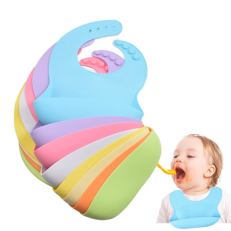 Baby eating bib silicone easy to clean baby bib saliva towel waterproof leak-proof children's silicone saliva pocket baby b