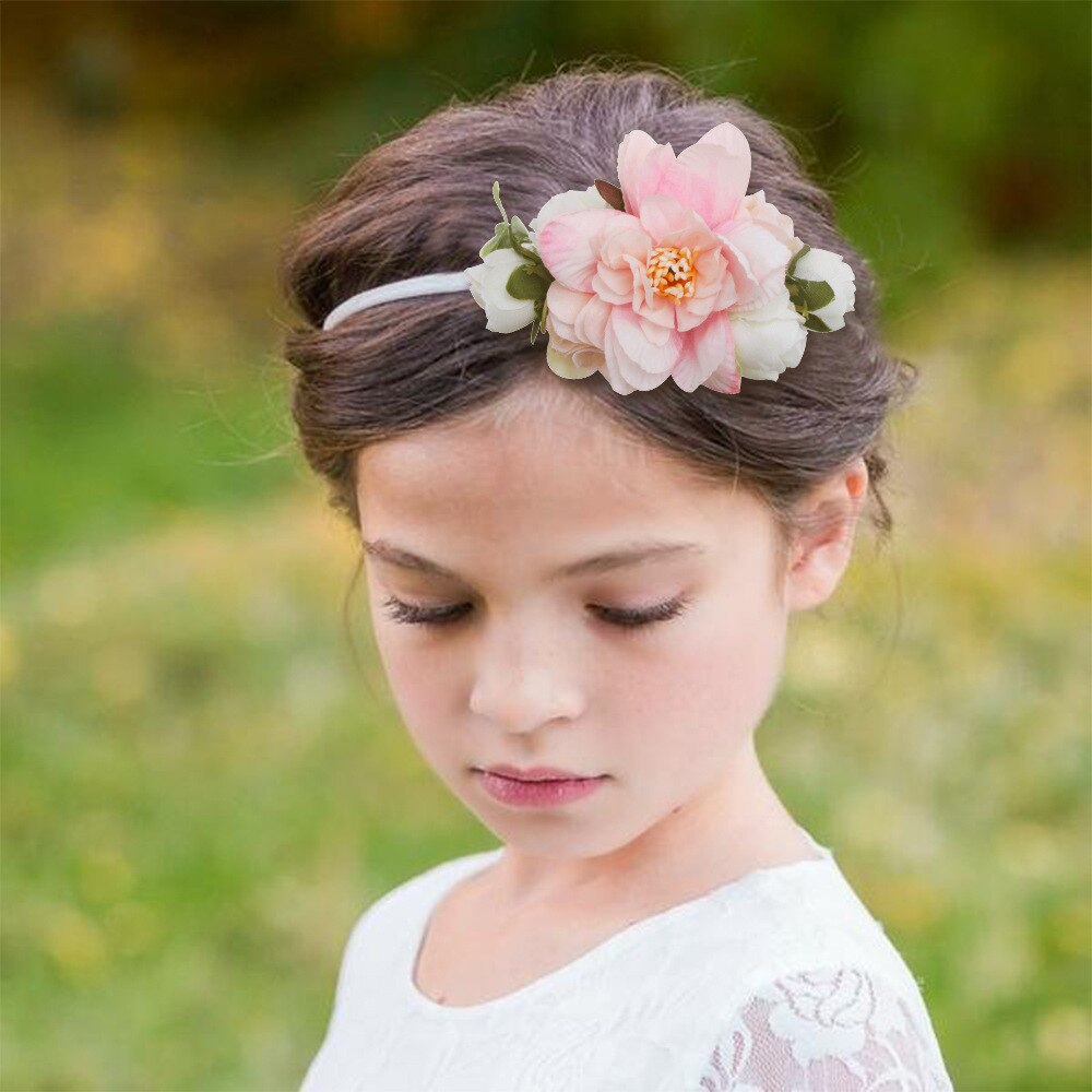 New Newborn Baby Girl Headband Elastic HairBand Nylon Flower Baby Headband Pastoral Style Kid Accessories Kids Headwear
