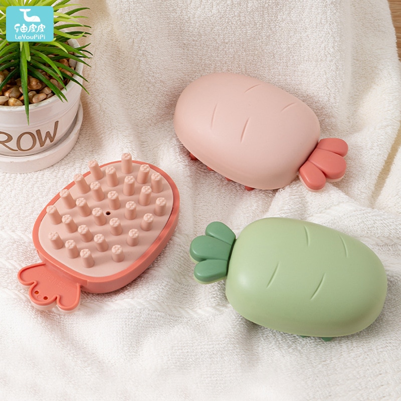 Carrot Shampoo Brush Massage Shampoo Comb Silicone Mini Portable Power Brush Bath Brush Hairdressing Comb