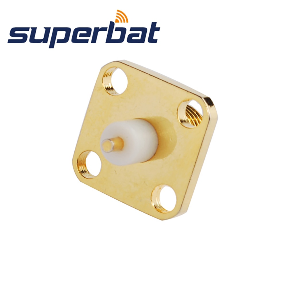 Superbat 10pcs RP-SMA Female Straight 4 Hole Panel Mount Solder Cup Contact 4mm Connector