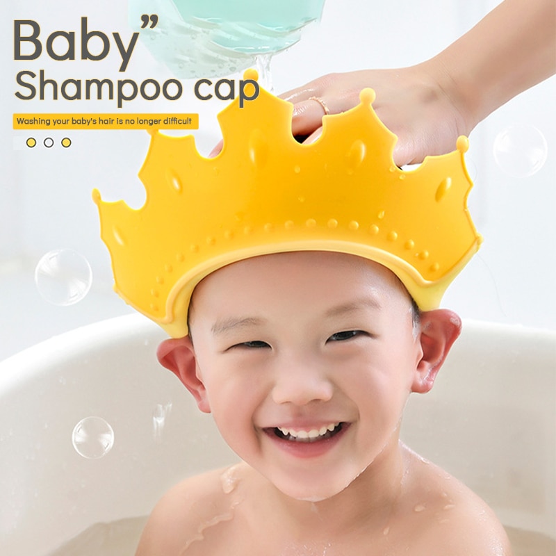 New Baby Children Kids Safe Shampoo Bath Bathing Shower Cap Hat Wash Hair Shield Adjustable Elastic Shampoo Cap Bath Protect Hat