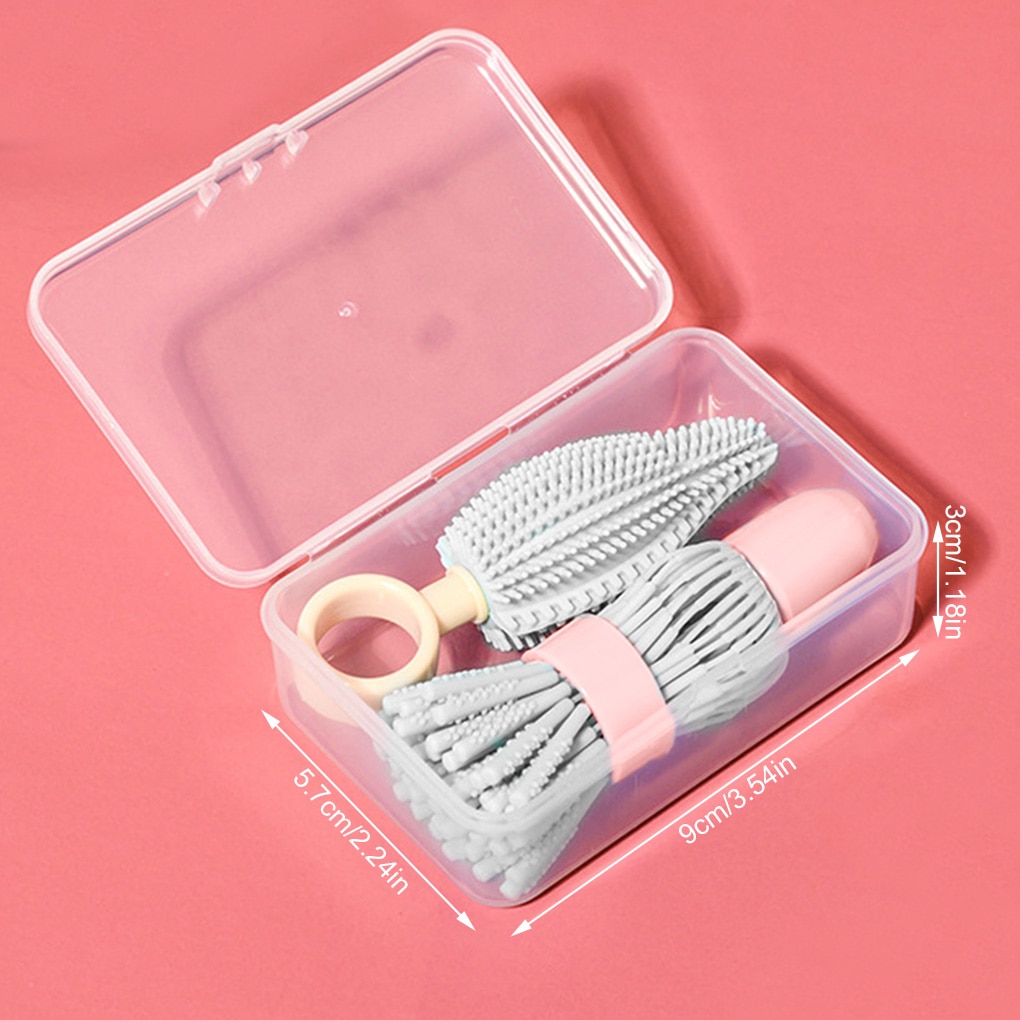 Baby Bottle Brush Set Silicone Baby Milk Bottle Brush Portable Travel Nipple Cup Washing Brush Accessories with Storage Box
