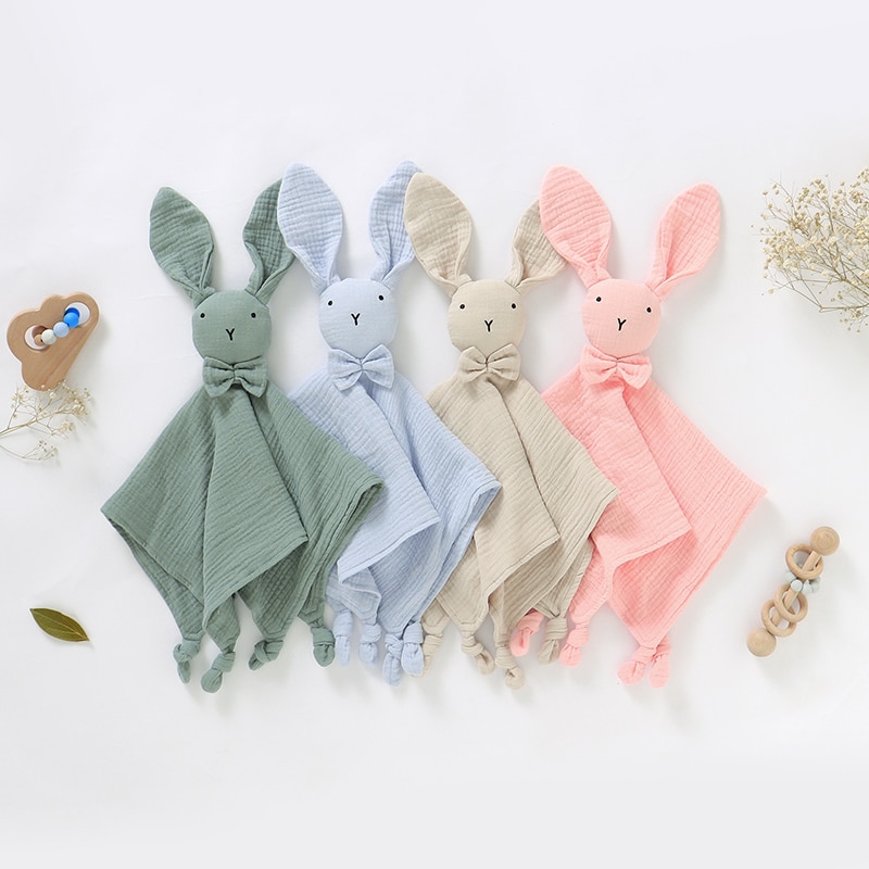 Baby Appease Towels Cotton Kid Comforter Sleep Doll Gift Newborn Soothe Saliva Blankets Infant Cute Rabbit Soft Square Calm Toys