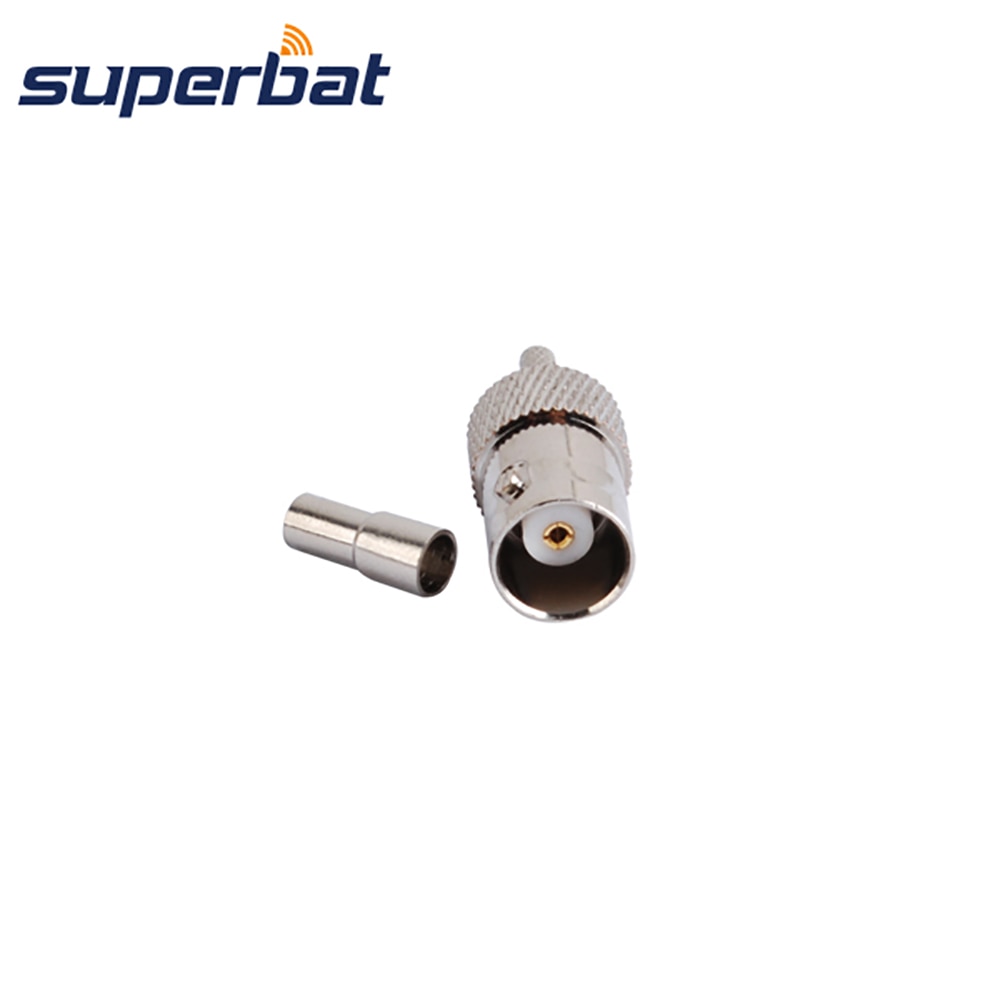 Superbat BNC Female Connector with Panel Crimp for Cable RG316 RG174 Cable RF Coaxial Connector