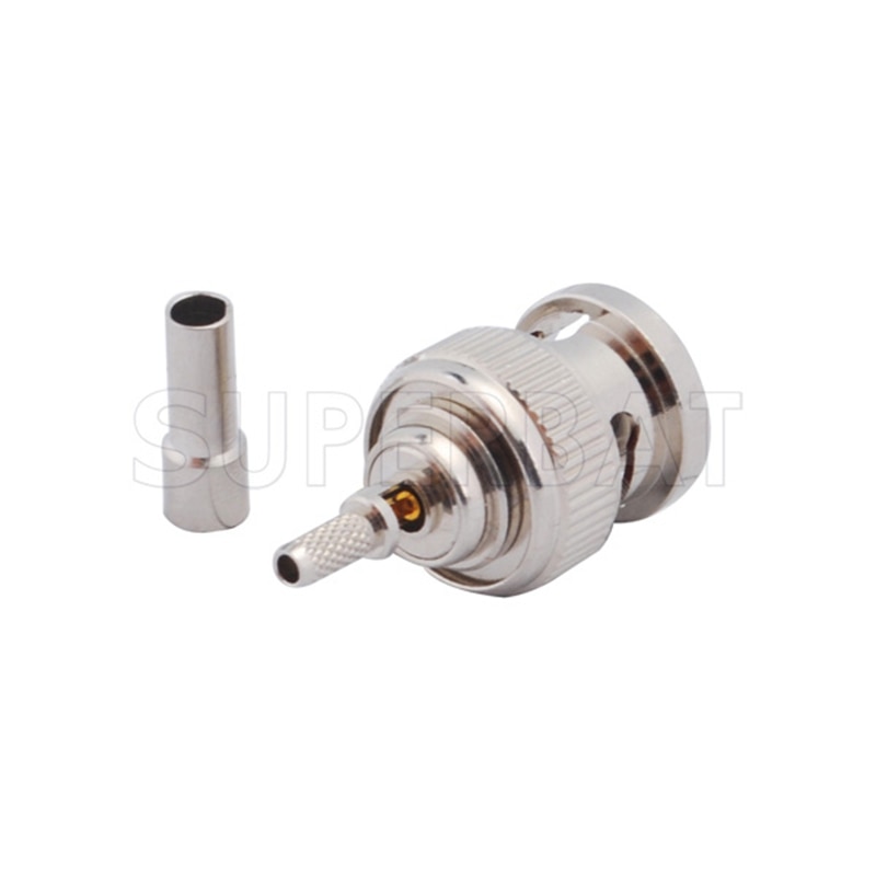Superbat RP-BNC Crimp Male(Female Pin) Connector for RG316 RG179 RG178 1.13mm 1.37mm Cable