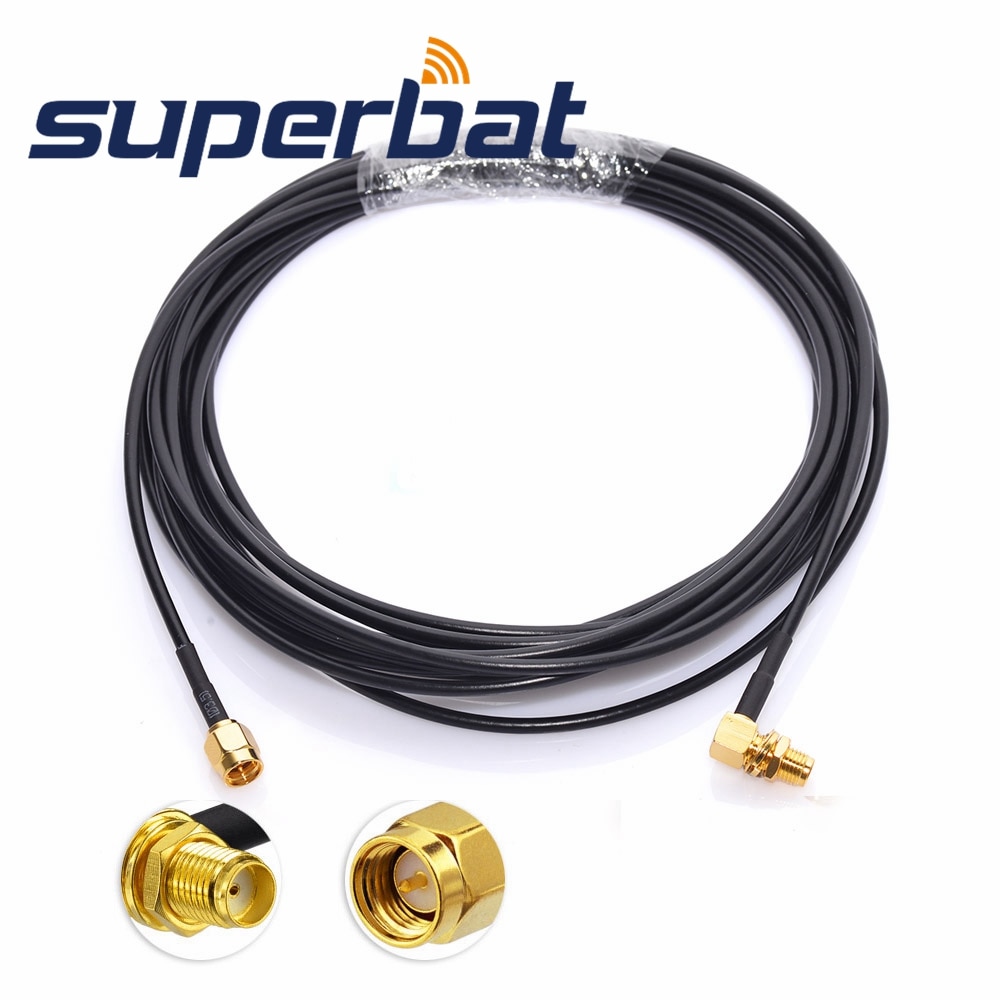 Superbat DAB/DAB+ Car Radio Aerial SMA Female Right Angle to SMB Male Cable Adapter Connector for Clarion DAB302E