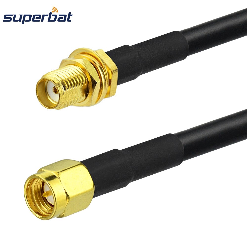 Superbat SMA Male Straight to Female Bulkhead Wifi Connector Pigtail LMR195 Antenna Cable 3M Wireless
