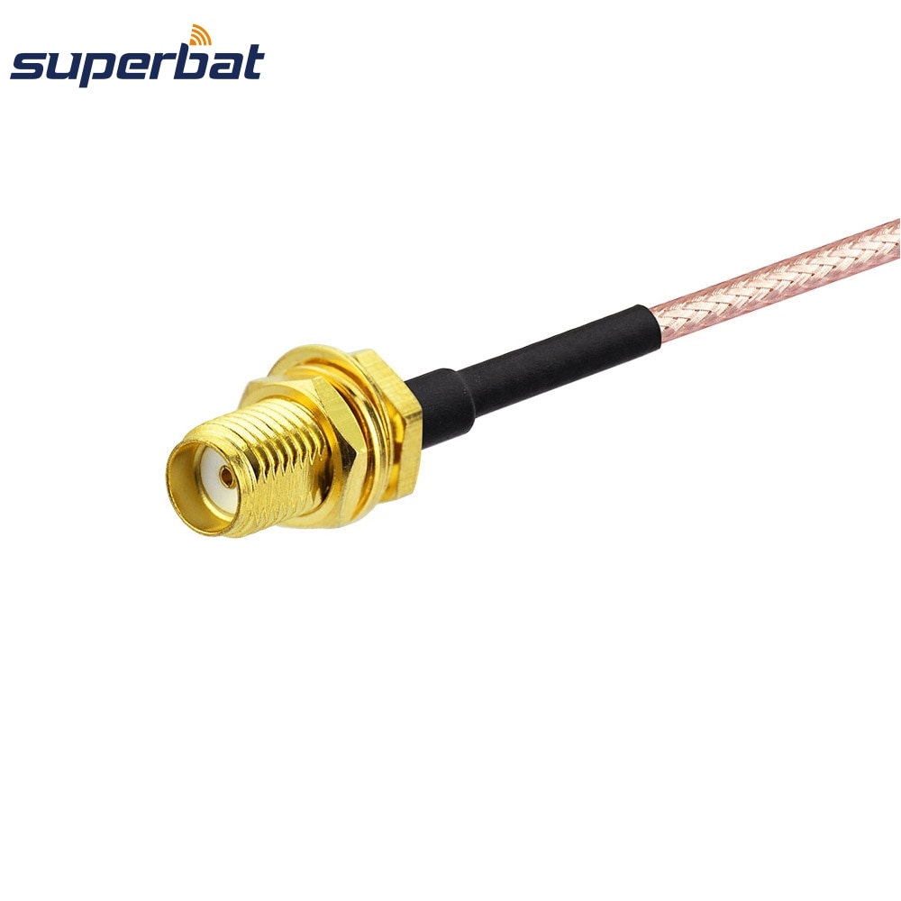 Superbat Antenna Wireless Extension Cable SMA Female Bulkhead Connector with Nut RF Pigtail RG316 20cm