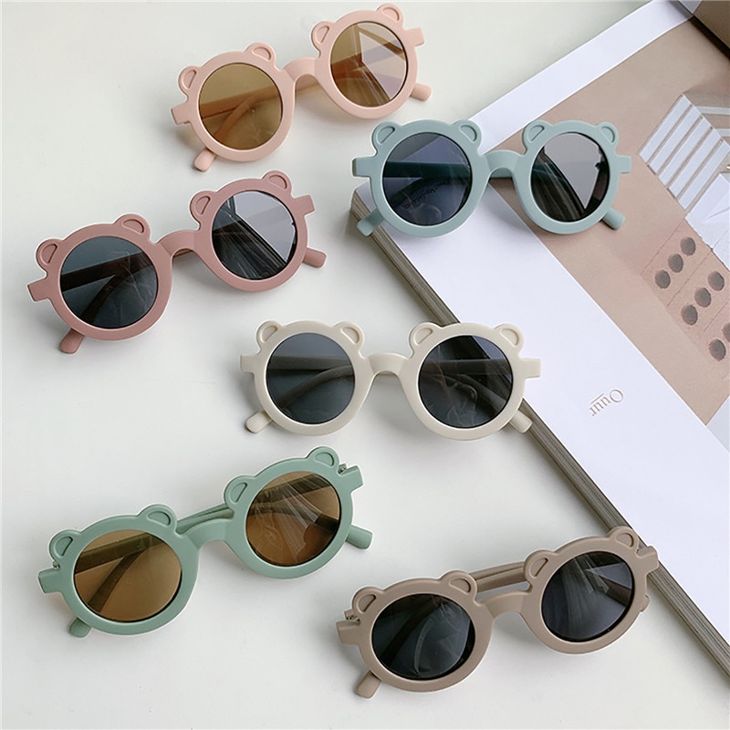 Children Sunglasses, Round Frame Sunglasses for Boys and Girls, White/ Black/ Blue/ Brown/ Green/ Apricot/ Coffee