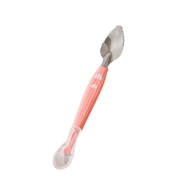 Baby Feeding Spoon Food Scraper Spoon Silicone Fruit Spoon Puree Making Tools