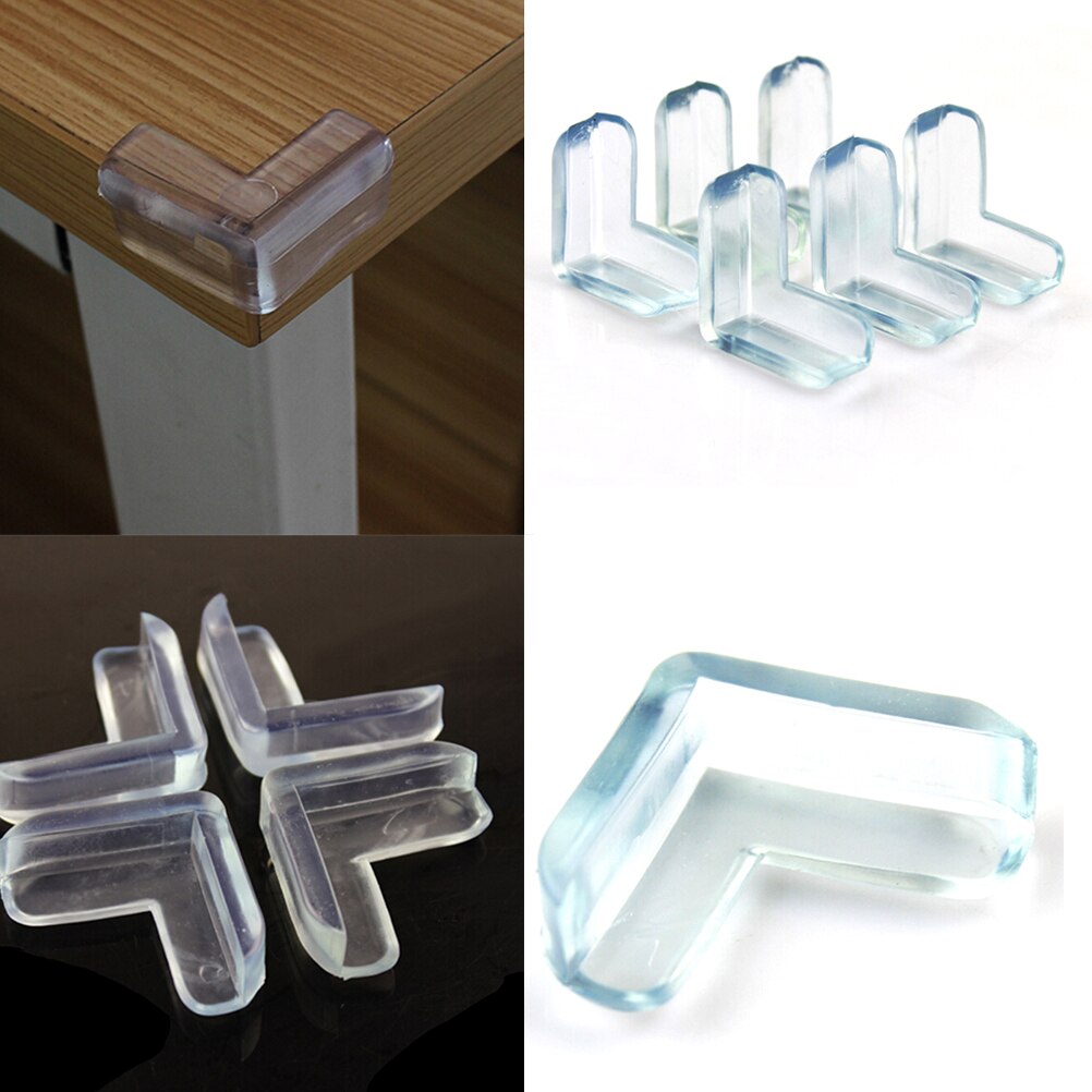 4Pcs Child Baby Safety Transparent Silicone Protector Table Corner Protection Cover Children Anticollision Edge Corner Guards