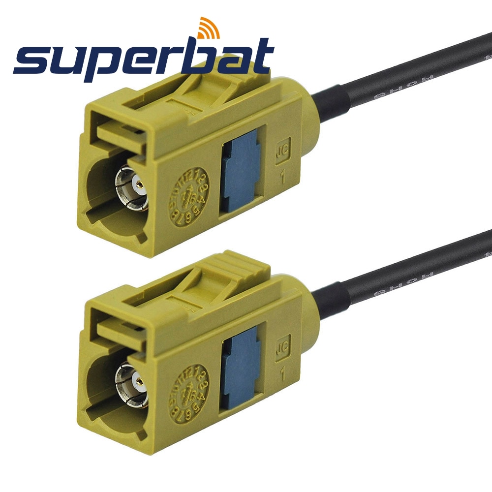Superbat Radio with IF Cable Fakra "K" Jack Straight to Fakra Female Straight Pigtail Cable RG174 15cm