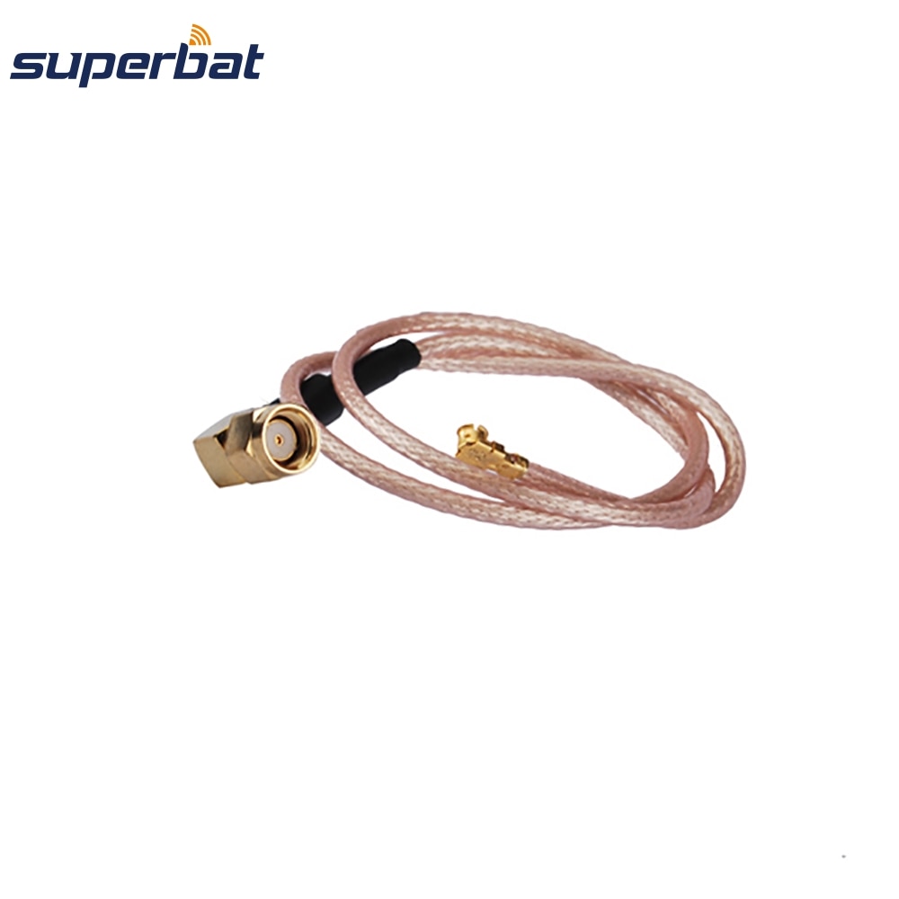 Superbat Mini-PCI Adapter Cable IPX / U.FL to RP-SMA Male(female in) Right Angle Pigtail Cable RG178 15cm