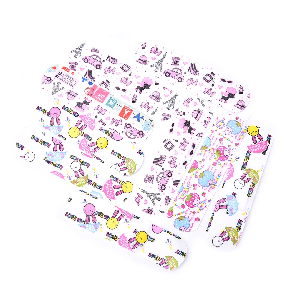 100Pcs Breathable Waterproof Cartoon Band Aid Hemostasis Adhesive Bandages First Aid Emergency Kit For Kids Children Skin Care