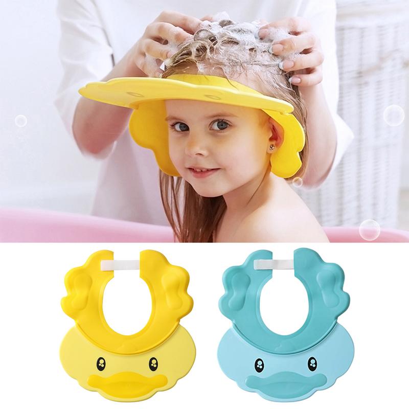 1PC Silicone Shower Cap For Kids Adjustable Baby Bath Visor Bathing Hat Soft Protection Hair Washing Shower Shield For Toddler