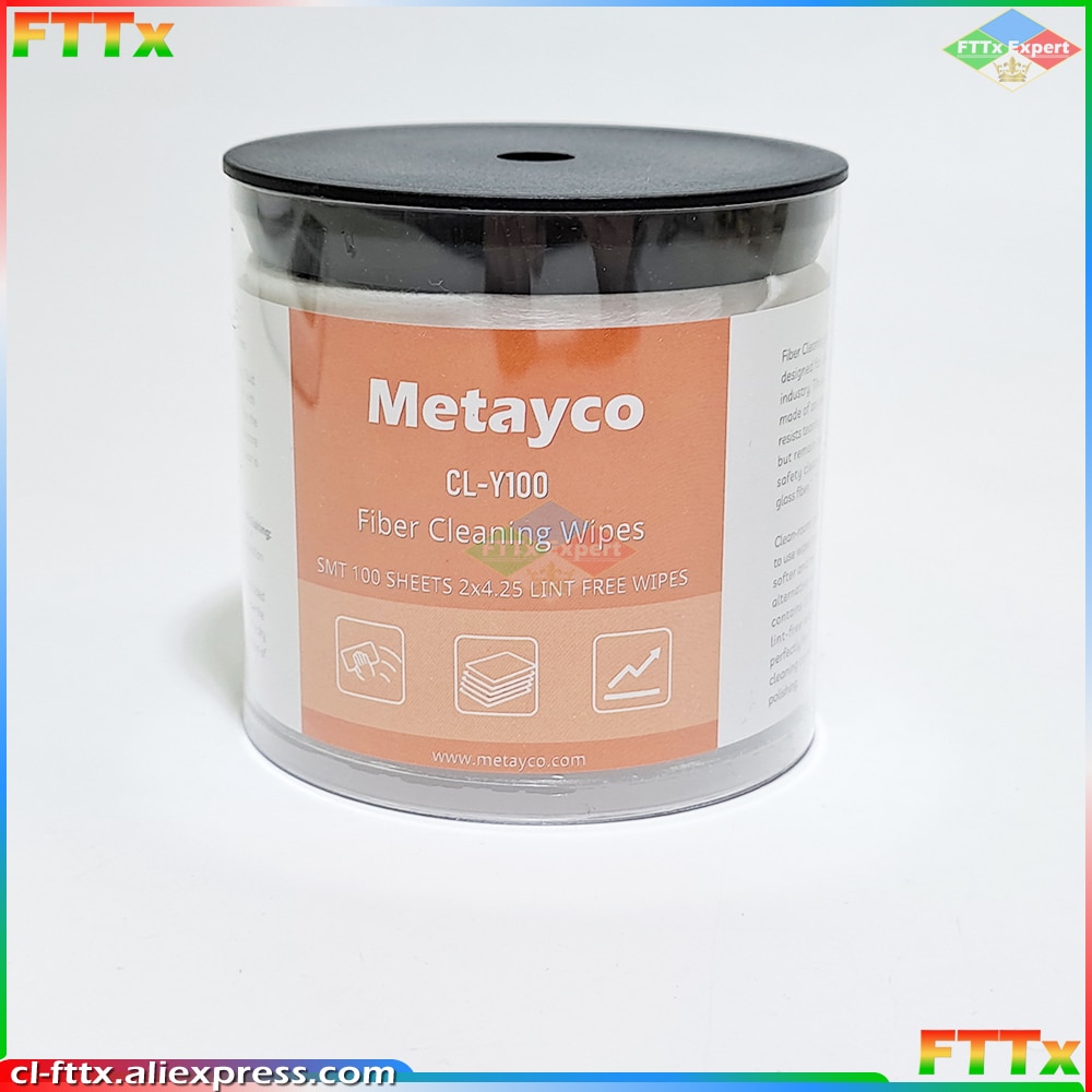 Metayco Fiber Cleaning Wipes Dustfree Paper Fiber Optic Low-lint Wipes Optical Fiber Clean Paper FTTH Tools