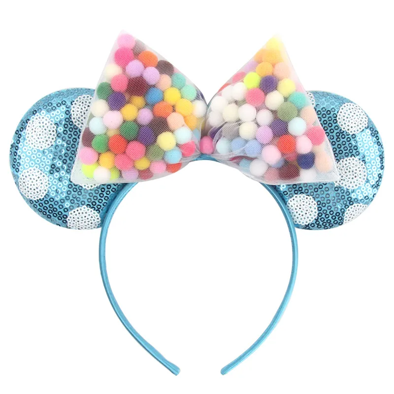 New Festival Sequins Bow Mouse Ears Hairband Party Hair Accessories Glitter Halloween Headband For Women Girls Kids Cosplay