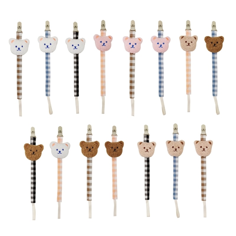 2023 New Cute Pacifier Clip for Boys & Girls Baby Pacifier Holder Leash Handmade Clip Fits All Pacifiers Modern Unisex Baby 