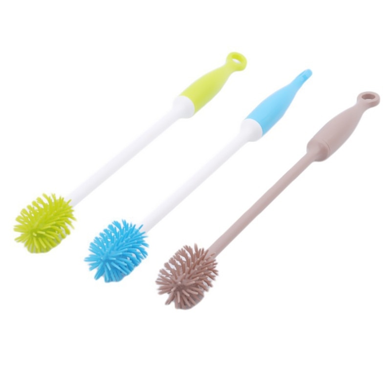 Baby Bottle Brush Cleaner Soft Silicone Bottle Brush with Long Handle Brushes