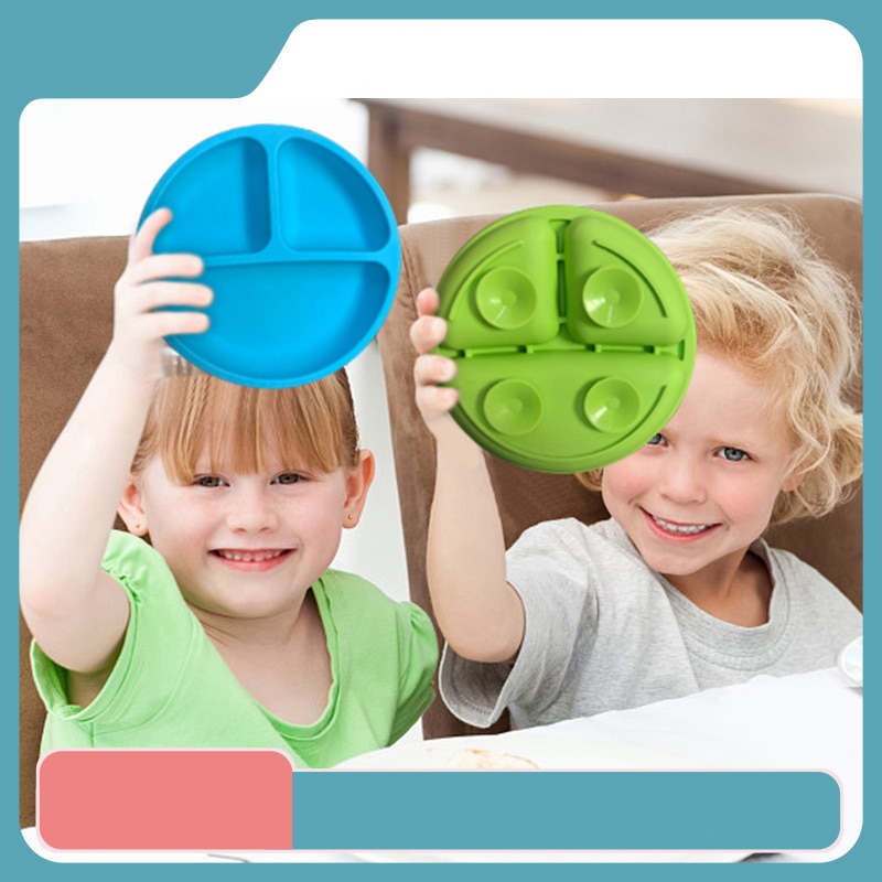 Silicone Soft Toddler Dinnerware Bowl Plate Non-slip Food Grade Feeding Tool Baby-Led Baby items 2023 Retro Fruit Color