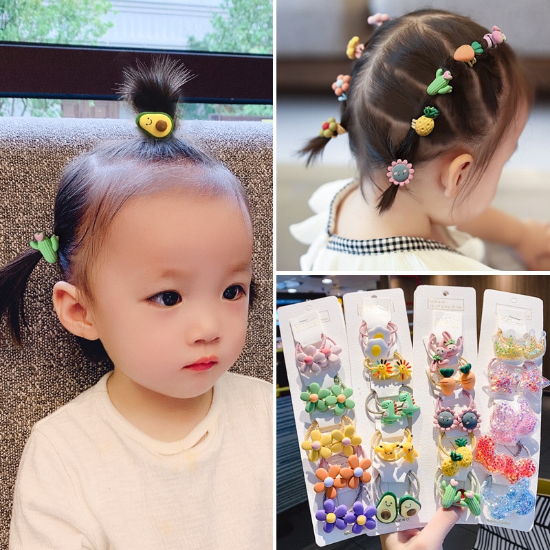 Cute Animals Flower Rubber Band Baby Hair Bands Scrunchies Ponytail Holder Headbands Girls Hair Accessories Children's Hair