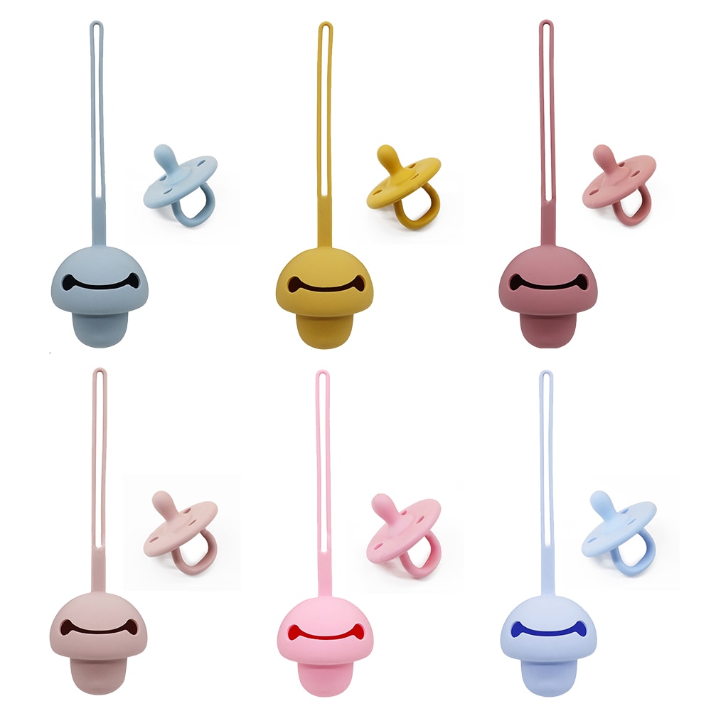 Baby Silicone Pacifier Holder Food Grade Newborn Portable Soother Container Nipple Storage Box Pouch BPA Free Baby Pacifier