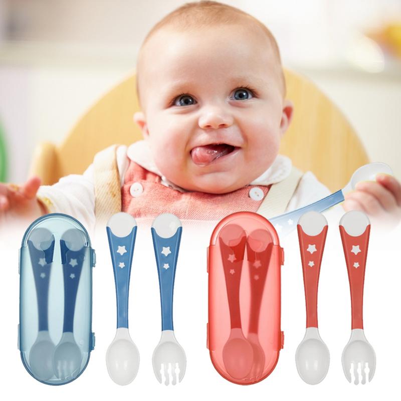 Children's Twisted Fork Bendable Spoon Set Baby Food Supplement Tableware Learning To Eat Spoon Baby Feeding Supplies