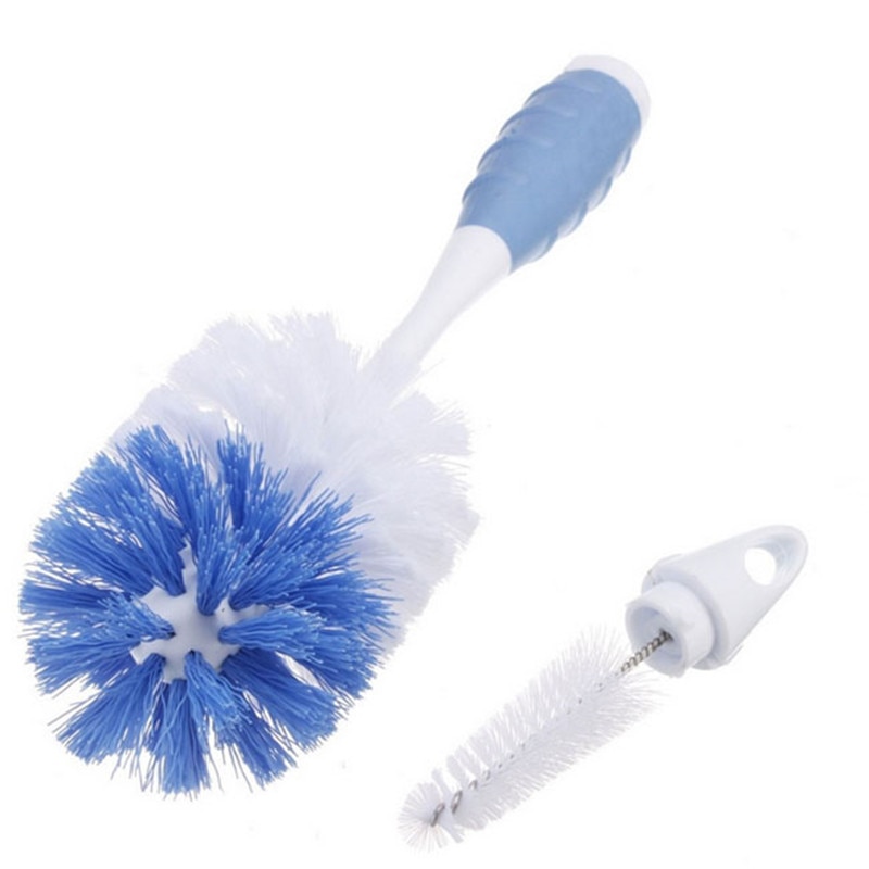 2 In 1 Baby Bottle Brushes Baby Nipple Milk Bottle Cup 360 Degree Pacifier Brushes Kids Milk Feed Bottle Nipple Pacifier Brushes