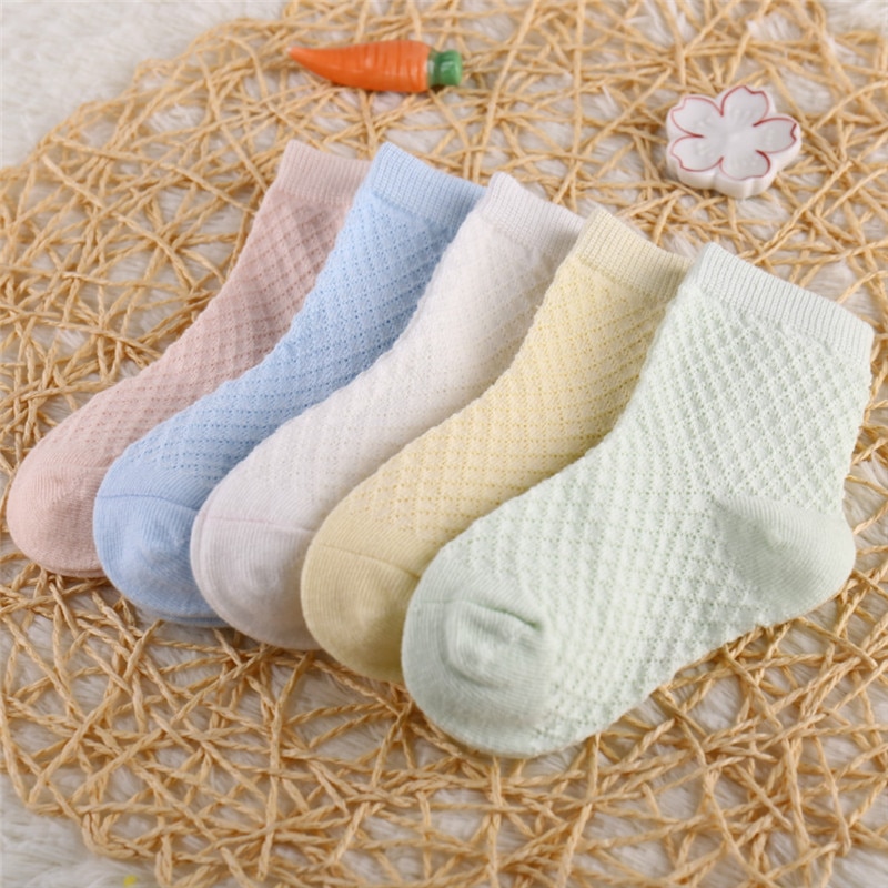5 Pair/Lot Summer Children Cotton Socks Boy Girl Baby Soft Fashion Ultrathin Breathable Mesh For Spring 1-8 Year Teens Kids Sock