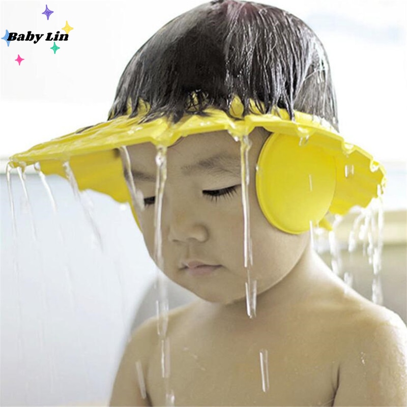 1pc Safe Shampoo Shower Bathing Bath Protect Soft Cap Hat for Baby Wash Hair Shield Bebes Children Bathing Shower Cap Hat Kids