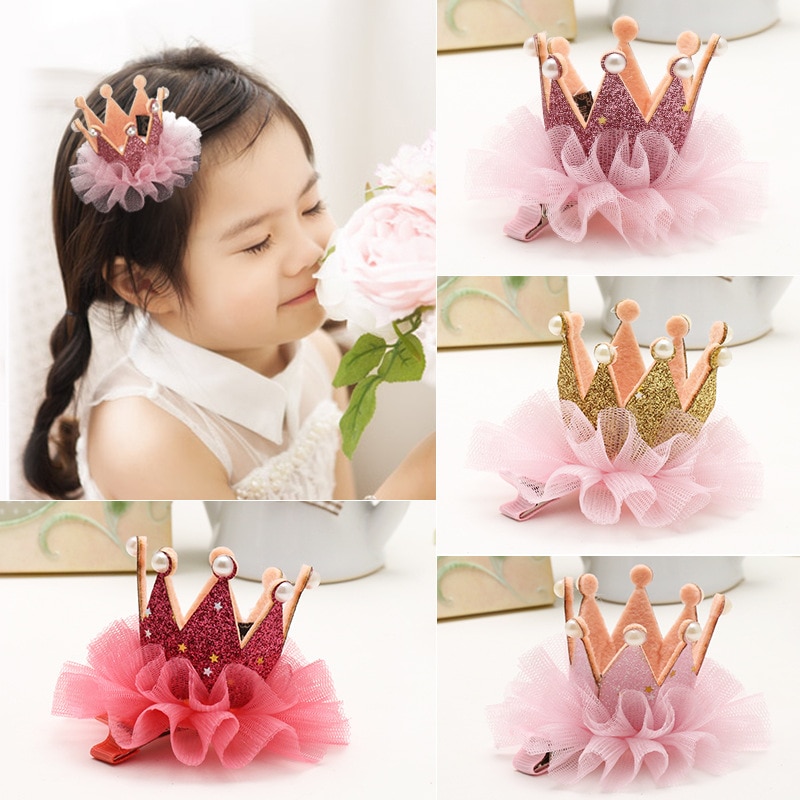Baby Tiara Girl Hairpins Kids Flower Headwear Soft Elastic Hair Band Children Nylon Headband Crown Hair Clips Hair Accessories