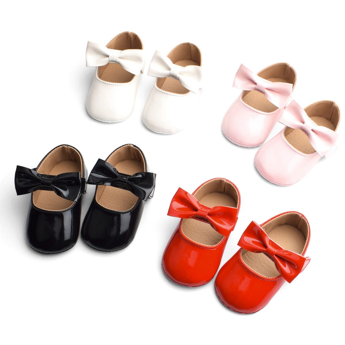 New Fashion Baby Girls Cute Moccasinss Soft Sole Bowknot Flats Shoes First Walkers Non-Slip Princess Shoes 0-18 Months Hot Sale