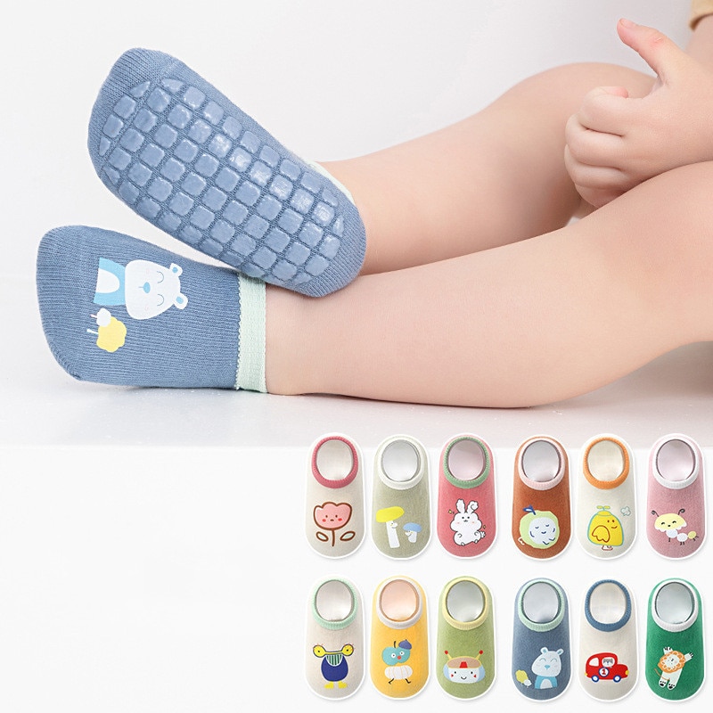Lawadka 3Pairs/lot 0-5T Children's Socks For Boys Girls Cotton Casual Print Spring Kids Boy Girl Non Slip Toddler Floor Soc