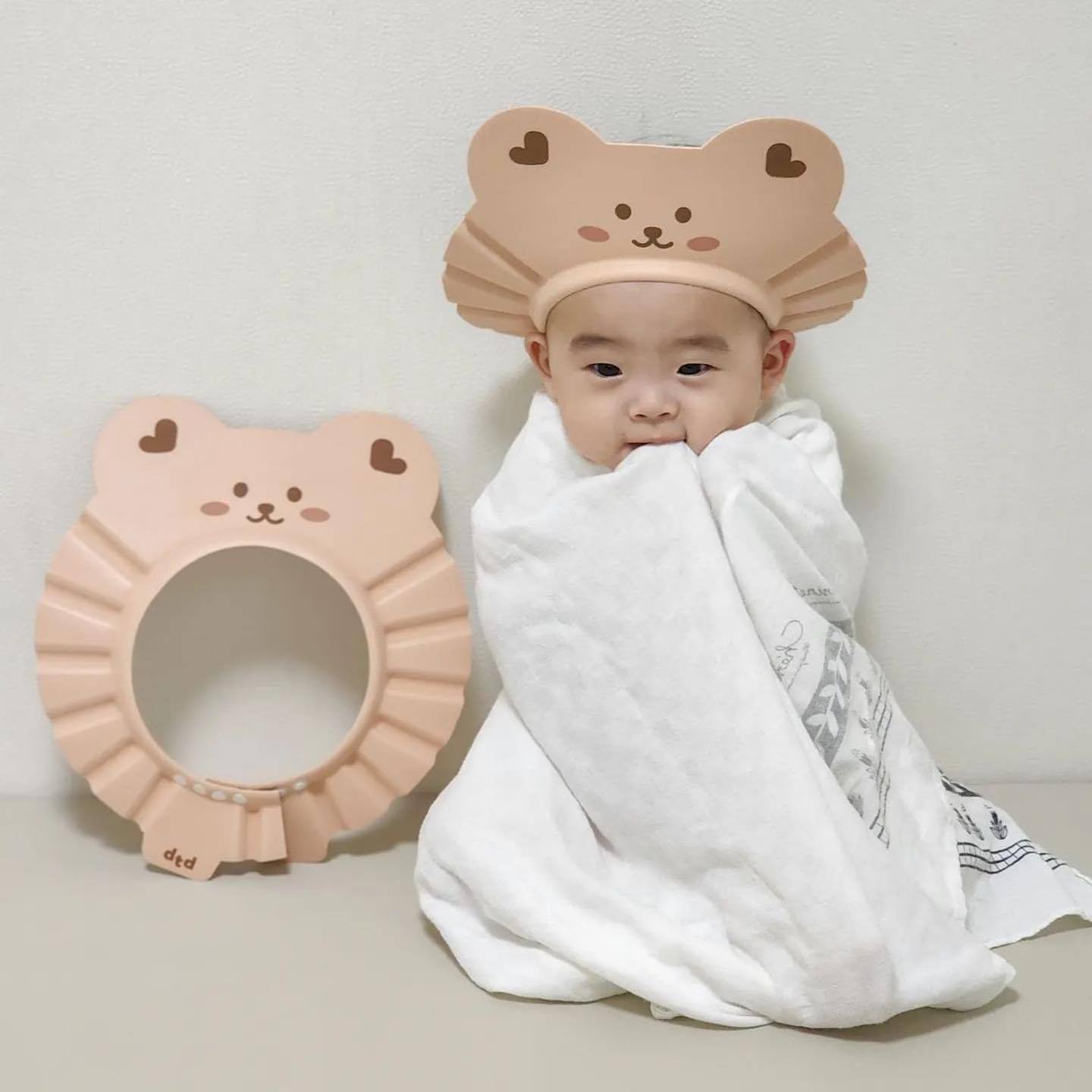 Adjustable Baby Swim Cap Bath Shampoo Eye Protection Head Shower Water Cover Baby Care Wash Hair Bath Caps For 0-6 Years Kids