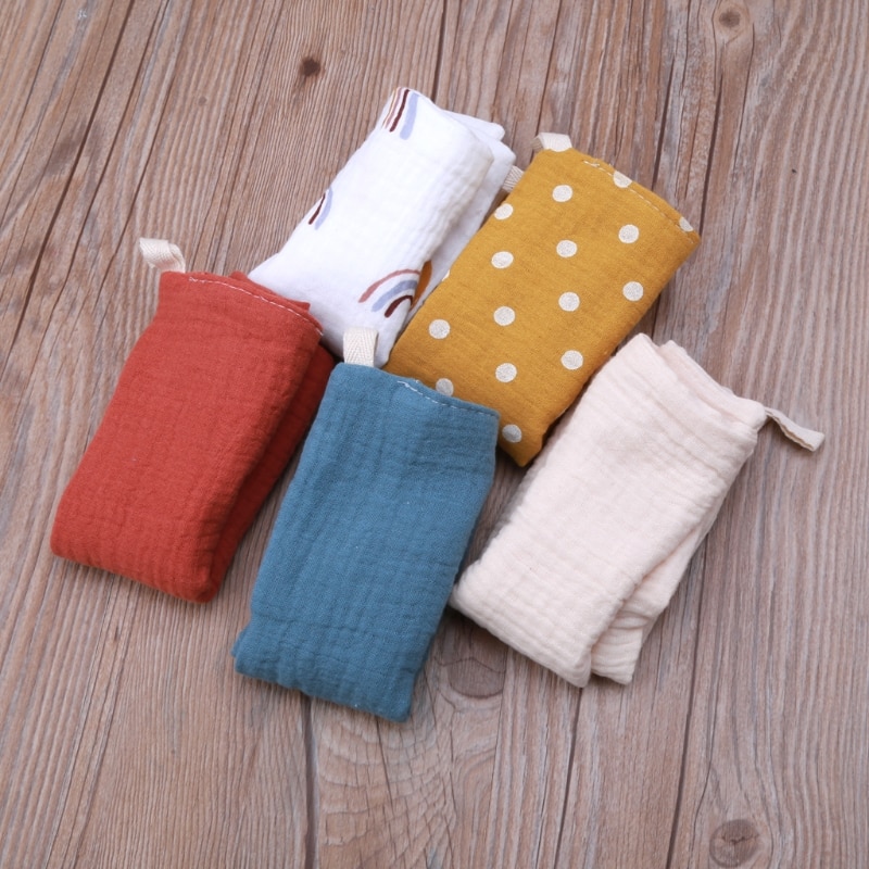 5 Pcs Towel Baby Facecloth Bath Towel Handkerchief Cotton Burp Cloth Soft Absorbent Gauze Washcloth
