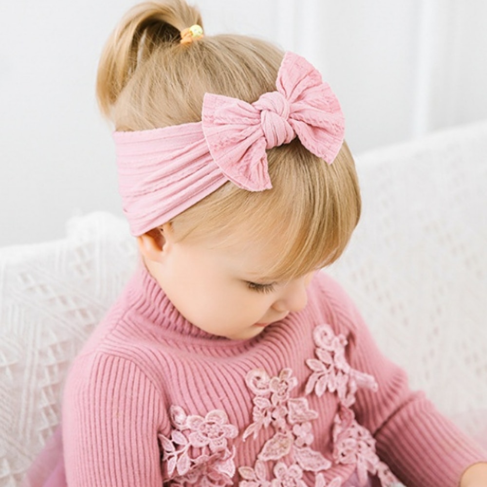 1Pcs Baby Headband for Newborn Girls Elastic Knit Children Baby Bows Soft Nylon Toddler Headwear Hair Accessories
