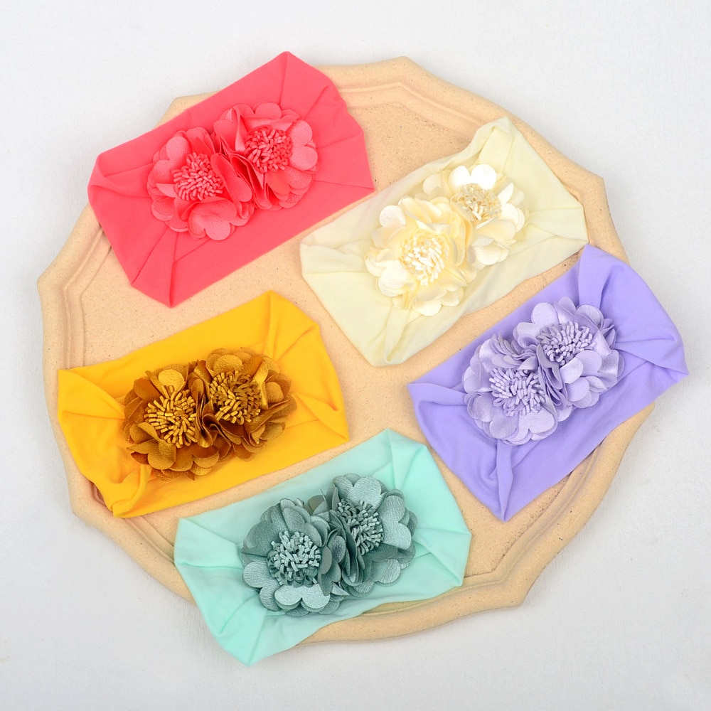 Baby Girl Headbands Sweet Kids Girl Baby Headband Infant Newborn Flower Bow Hair Band Accessories Baby Chiffon Flower Headband