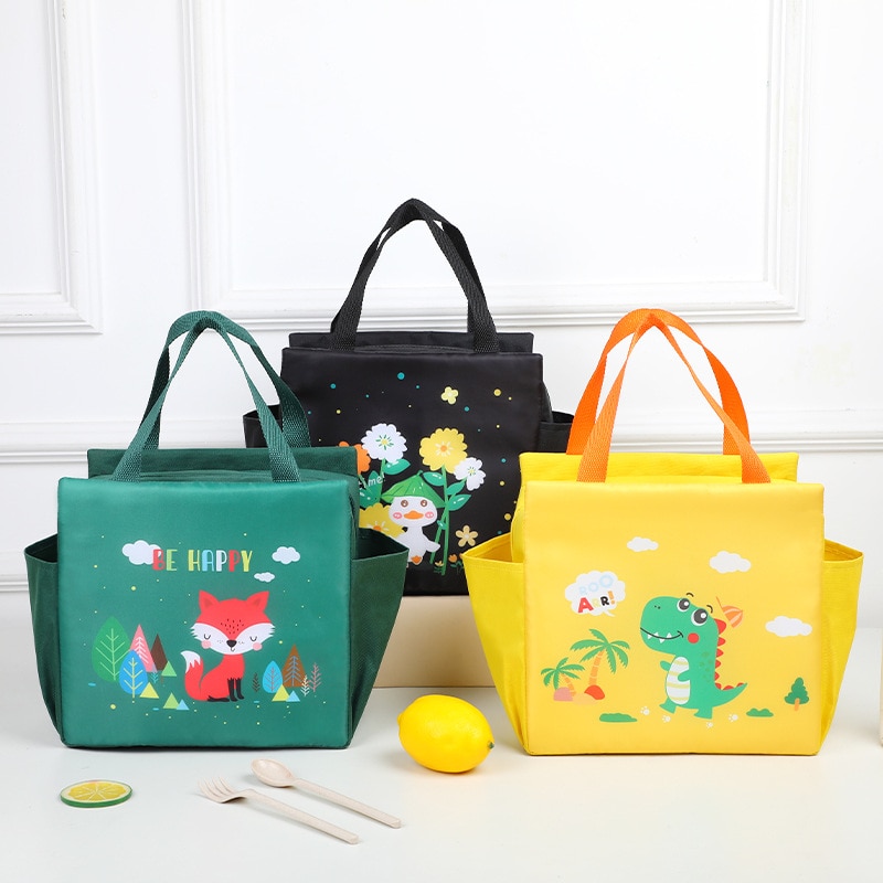 New Portable Lunch Bag For Student Large Capacity Insulation Bag Food Milk Bottle Thermo Bag Aluminum Foil Meal Bento Bag