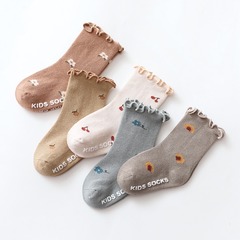 1 Pair Kids Socks Autumn Spring Anti Slip Newborn Baby Socken Cotton Infant Toodler Children Socks For Girls Boys Floor Socks