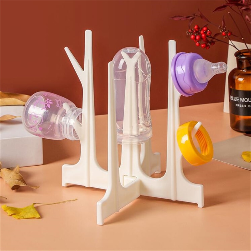 Bottle Drying Rack Baby Feeding Bottles Drain Rack Pacifier Clean Dryer Drainer Storage Tree Branch Holder Nipple Shelf Cabinet