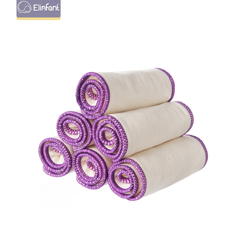 Elinfant 10 Pcs Hemp Cotton Diaper Insert 3 Layers Hemp Cotton Reusable&Washable For Our Shop Cloth Diaper&Covers 35*13.