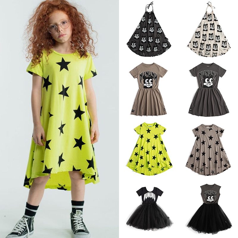 2022 New Nununu Summer Girls Children's Clothing Dress Kids Cute Flowers The New Princess Dress Costume Kids Princess Dress