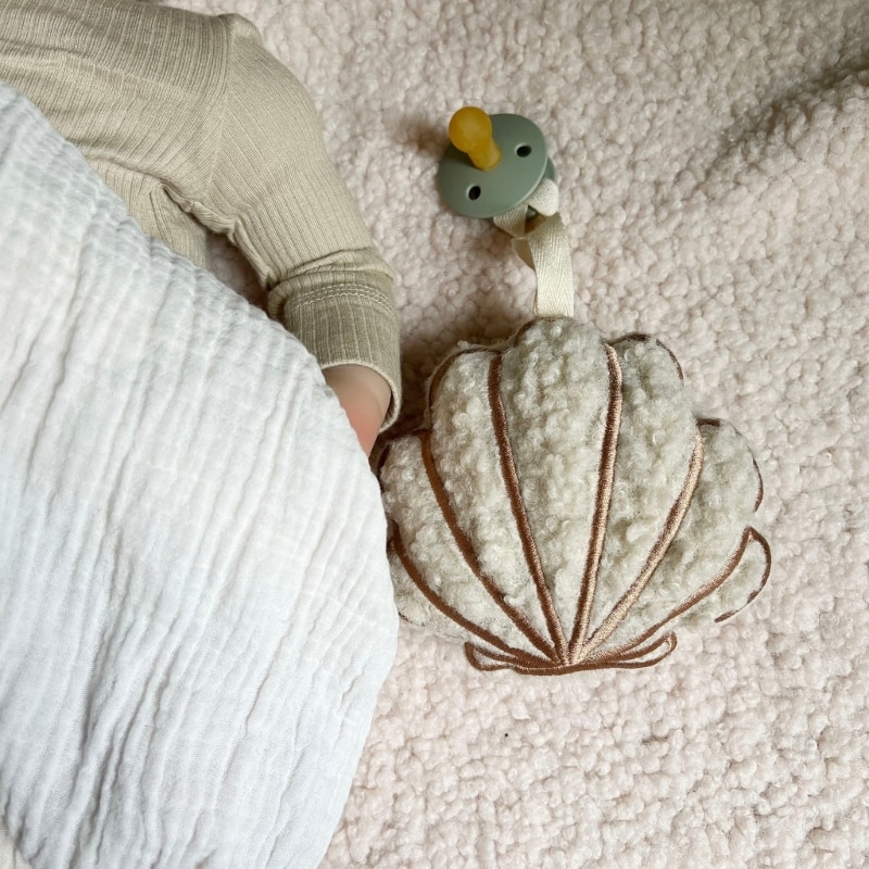 Pacifier Chain Pendant Cotton Seashell Shape Teether Pacifier Clip Chain Ornament Boys Grils Teething Soother Toy