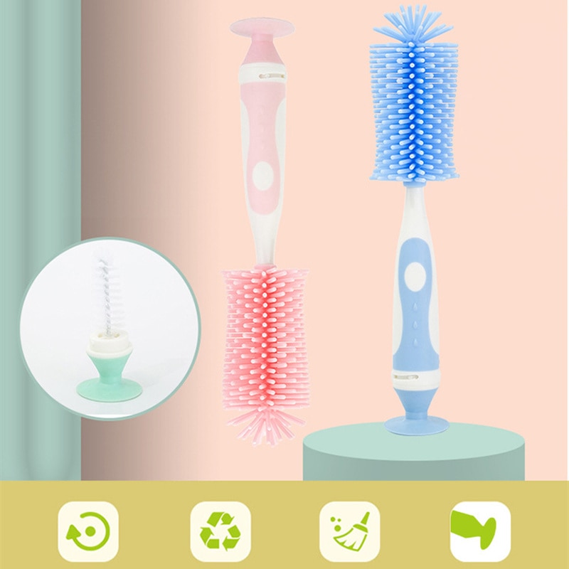 1Pc Baby Bottle Brushes Nipple Brushes Spout Tube Teat Baby Feeding Bottle Cleaning Brush Set Multifunction Cup Brush