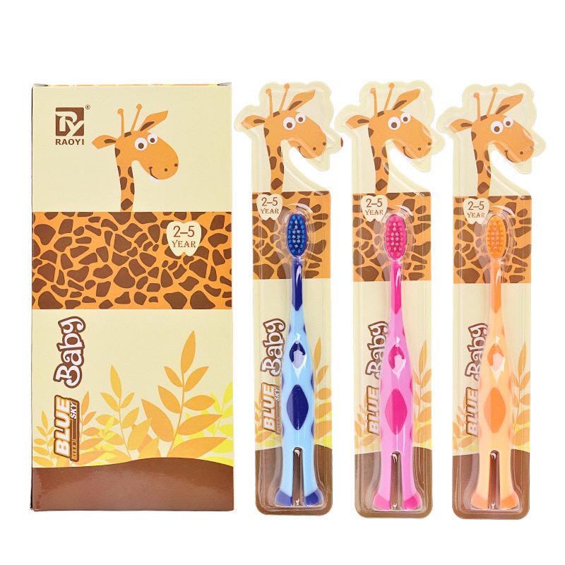 Children giraffe Ultra Soft Toothbrush 360 Toothbrush Floss Kids Training Toothbrush Theeth Cleaner Dental Care 2-6years Old