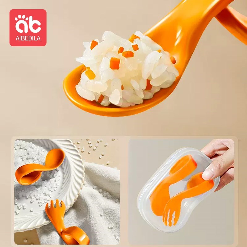 AIBEDILA Baby items Spoons Learning Fork Spoon Supplementary Spoon Utensils for Children's Lunch Accessories Tableware Food