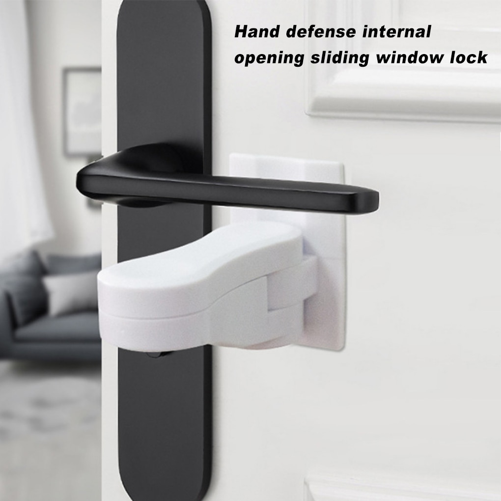 Home Self Adhesive Baby Proof Lock Living Room Bedroom Door Window Handle Locks Lever Latch Security Accessory